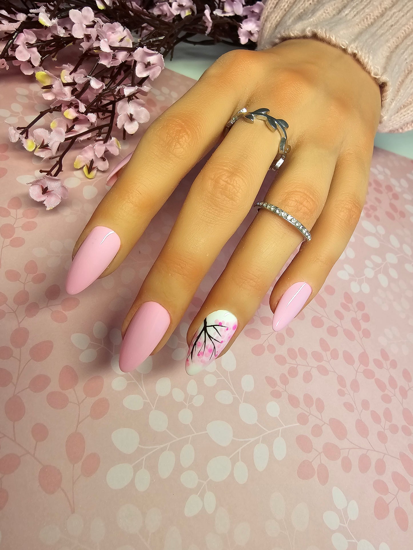 Pink Cherry Blossom 🌸 Nails
