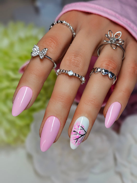 Pink Cherry Blossom 🌸 Nails