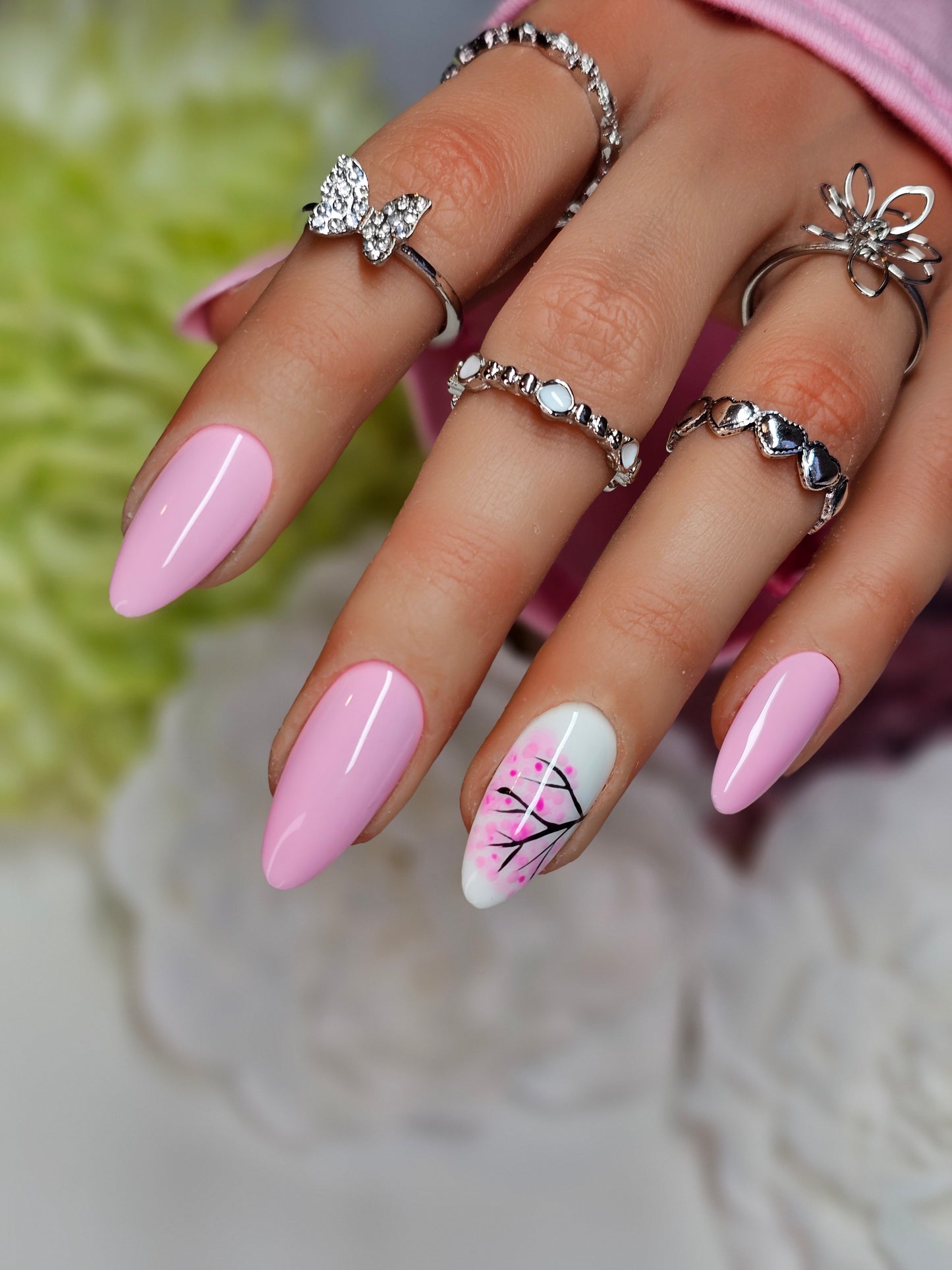 Pink Cherry Blossom 🌸 Nails