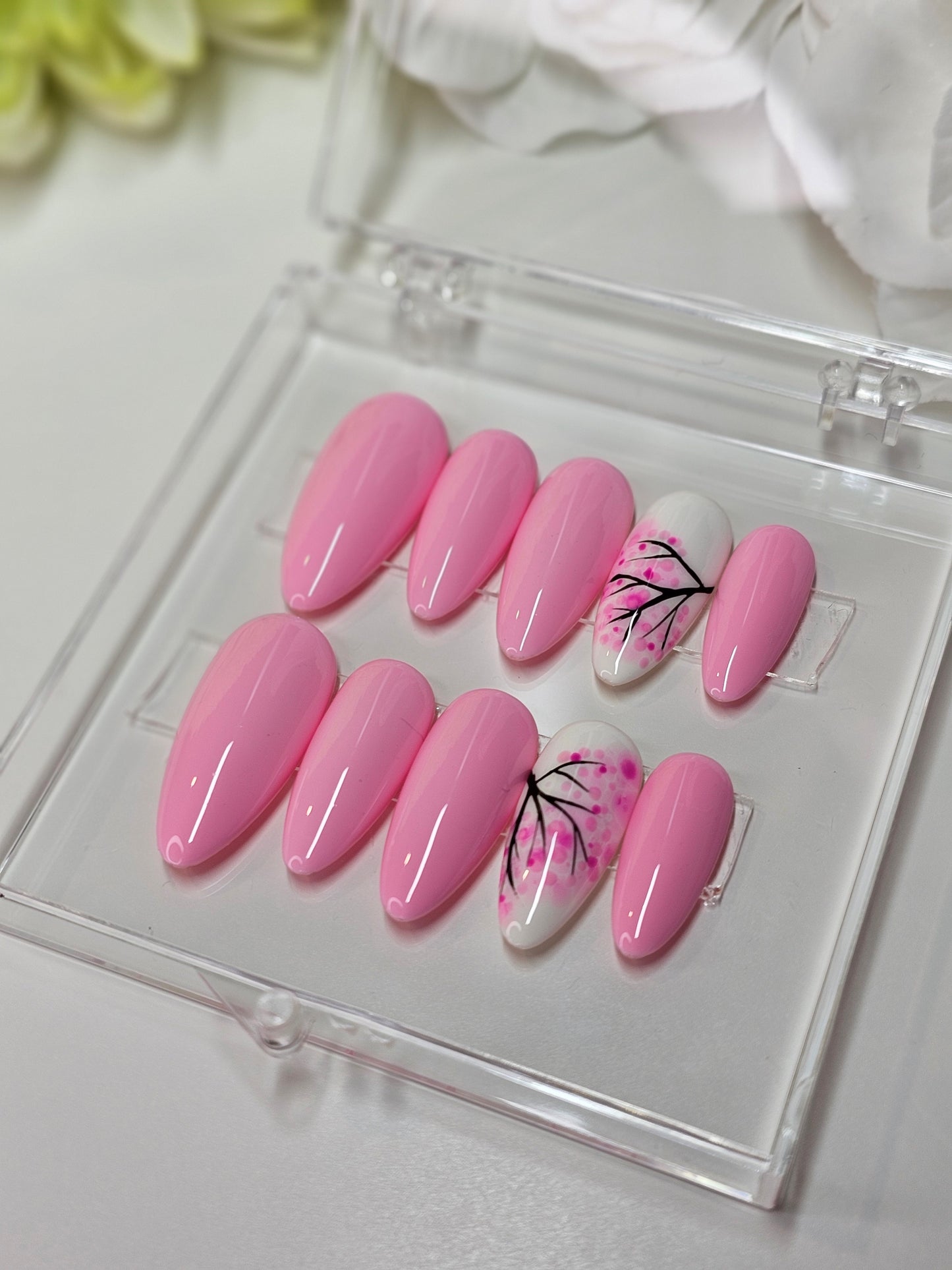 Pink Cherry Blossom 🌸 Nails